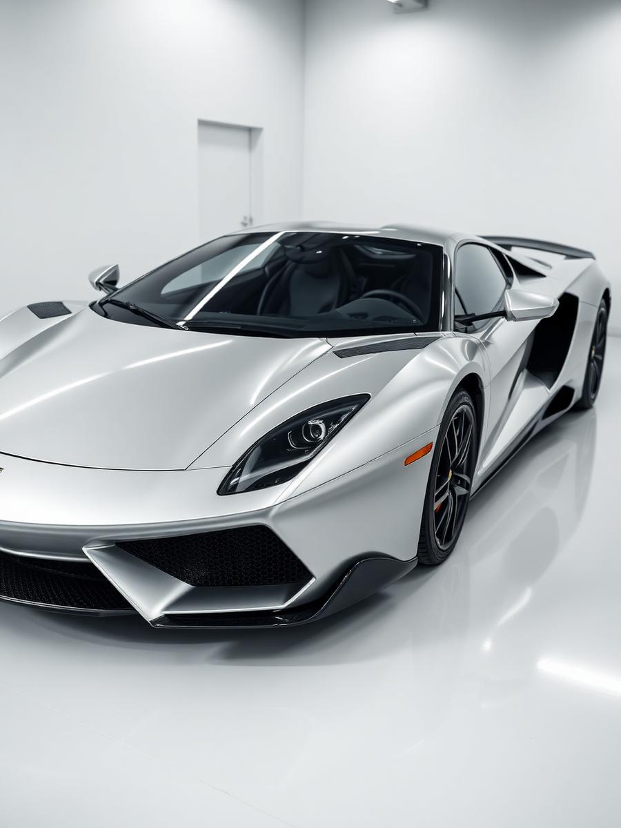 Silver sports car ready for detailing