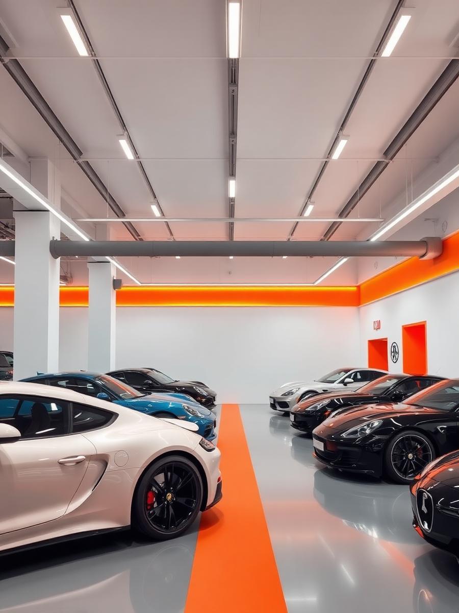 Modern detailing studio with luxury cars
